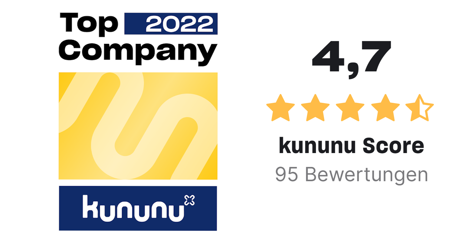Kununu: Top Compancy 2022 und 4.7 Kununu-Score